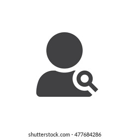 Search user icon vector, solid logo illustration, pictogram isolated on white