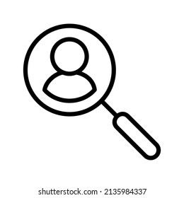 Search User Line Icon Black Design