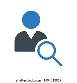 icono de color de glifo vectorial de usuario de búsqueda 