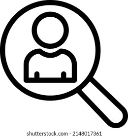 search user Vector illustration on a transparent background.Premium quality symbols.Thin line vector icon for concept and graphic design.