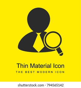 Search user wearing tie bright yellow material minimal icon or logo design