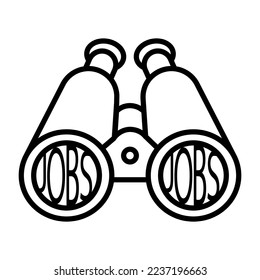 Search vacancy binoculars line icon. Outline vector illustration