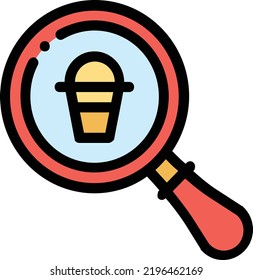 Suchvektorkonzept auf weißem Hintergrund. einzelne Illustrationssymbol