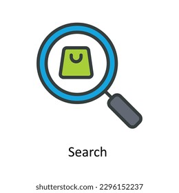 Search  Vector   Fill outline Icons. Simple stock illustration stock