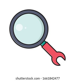 icono de color plano del vector de búsqueda 