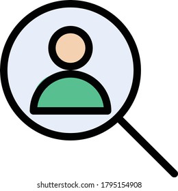 search vector  flat color icon