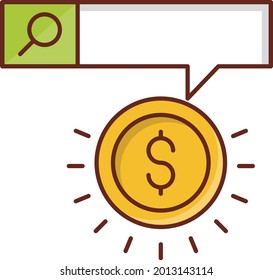 search vector flat color icon