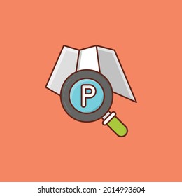 icono de color plano del vector de búsqueda