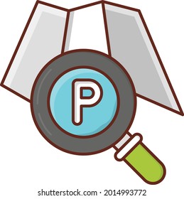 search vector flat color icon