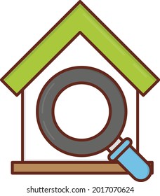 search vector flat color icon