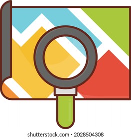 search vector flat color icon