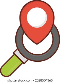 icono de color plano del vector de búsqueda