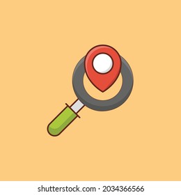 icono de color plano del vector de búsqueda