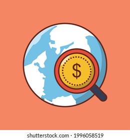 search vector flat colour icon