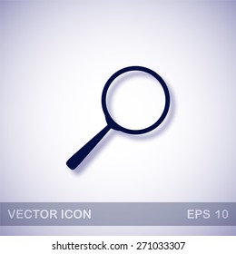 Search vector icon - dark blue illustration with blue shadow