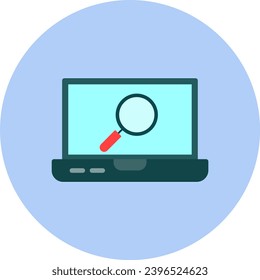 Search Vector Icon Flat Circle Style