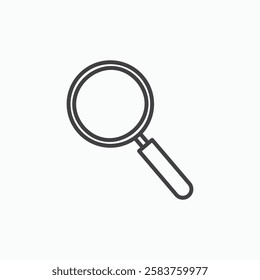 Search vector icon isolated in black line