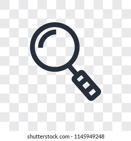 Search vector icon isolated on transparent background, Search logo concept