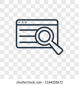 Search vector icon isolated on transparent background, Search logo concept