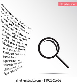 Search Vector icon . Lorem Ipsum Illustration design