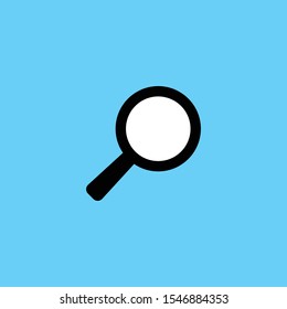 Search vector icon, magnifying glass pictogram. Zoom symbol.