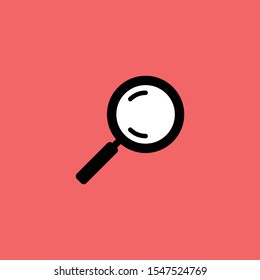 Search vector icon, magnifying glass pictogram. Zoom symbol.