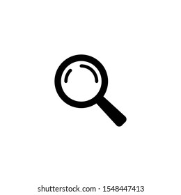 Search vector icon, magnifying glass pictogram. Zoom symbol.