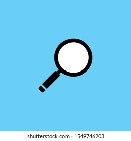 Search vector icon, magnifying glass pictogram. Zoom symbol.