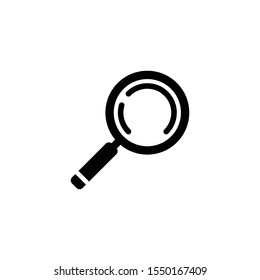 Search vector icon, magnifying glass pictogram. Zoom symbol.