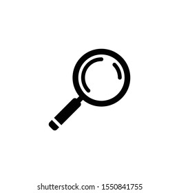 Search vector icon, magnifying glass pictogram. Zoom symbol.