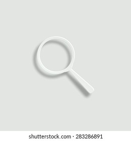 Search vector icon - paper illustration
