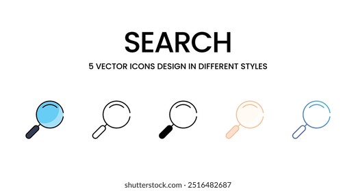 Icono de Vector de Búsqueda listo para usar Ilustración vectorial