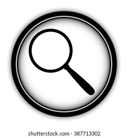 Search - vector icon; round  button with shadow