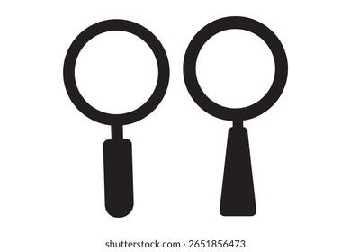 Search Vector Icon Set - Magnifying Glass, Explore, and Zoom Symbols