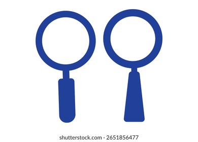 Search Vector Icon Set - Magnifying Glass, Explore, and Zoom Symbols