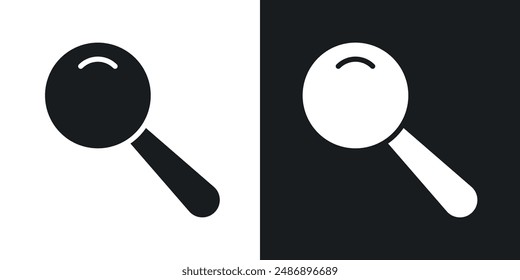 Search vector icon set in solid black and white color