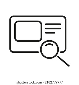 search vector icon. thin line search bar icon for website