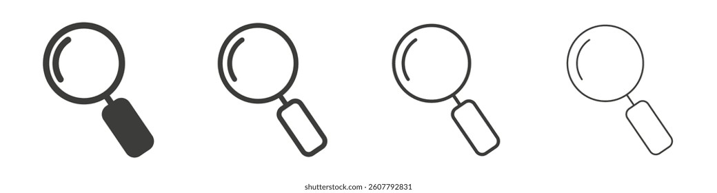 Search vector icons in black and blue colors