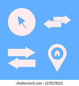 search vector icons set. with left right arrows, house location and cursor in set