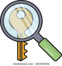 icono plano de línea vector de búsqueda 