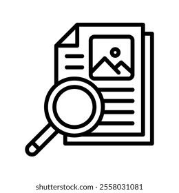 Search Vector Lineal Icon on white background.