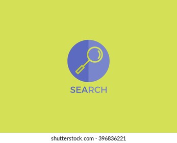 Search vector logo. Search line icon with circle.