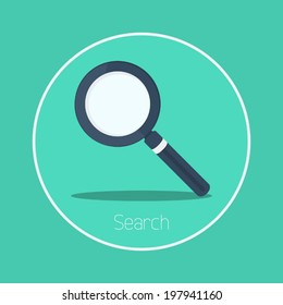 Search : Vector Magnifying Glass Icon Flat Design