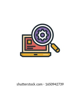 Search Vector Outline Filled Icon. EPS 10 