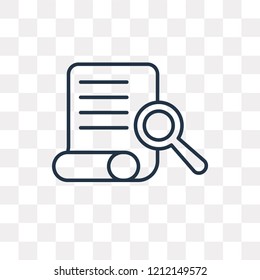 Search vector outline icon isolated on transparent background, high quality linear Search transparency concept can be used web and mobile