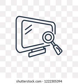 Search vector outline icon isolated on transparent background, high quality linear Search transparency concept can be used web and mobile