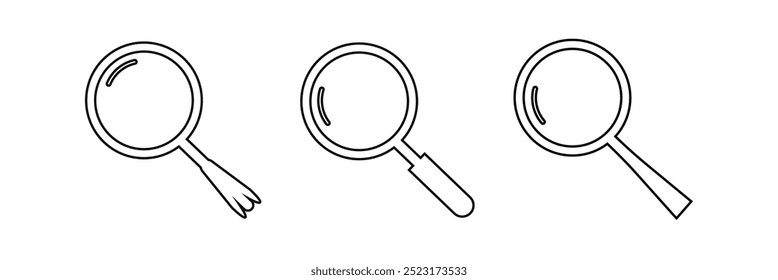 Search vector. Simple magnifying glass, search icon in generic style. Magnifier. Search icon vector. Eps 10.