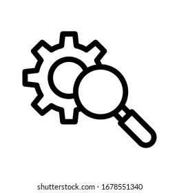 icono de línea delgada del vector de búsqueda 
