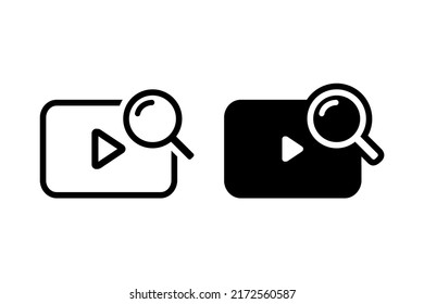 Buscar icono de vídeo. Ilustración del vector