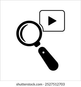 Búsqueda Video Icono Vector Símbolo Diseño Ilustración